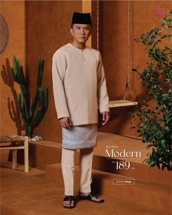 BAJU MELAYU TELUK BELANGA MODERN BEIGE