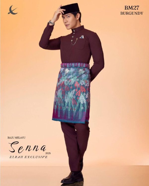 BAJU MELAYU SENNA BURGUNDY