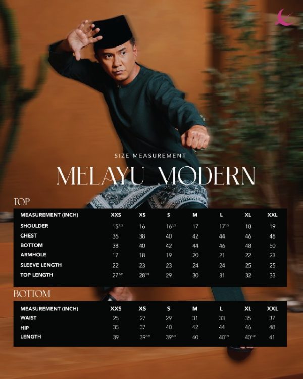 BAJU MELAYU TELUK BELANGA MODERN BRICK ORANGE - Image 2