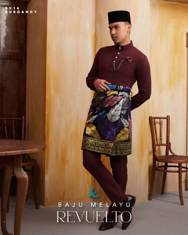 BAJU MELAYU REVUELTO BURGUNDY